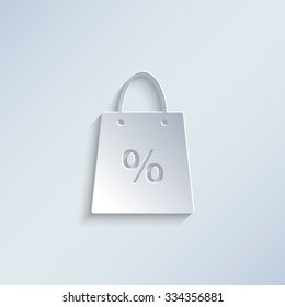 shopping bag - paper vector icon