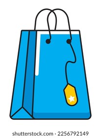 shopping bag papper icon isolated