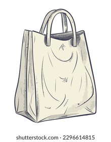 shopping bag papper isolated icon