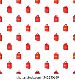 Shopping bag pattern. Cartoon illustration of shopping bage vector pattern for web