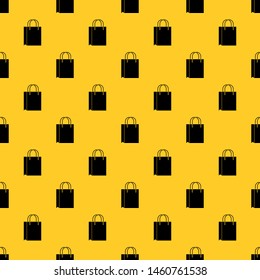 Shopping bag pattern seamless vector repeat geometric yellow for any design