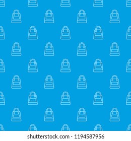 Shopping bag pattern vector seamless blue repeat for any use