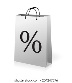 shopping bag with percent symbol