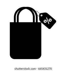 shopping bag with percent symbol