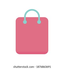 shopping bag with pink color vector illustration design