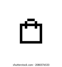 shopping bag pixel perfect icon design. Flat style design isolated on white background. Vector illustration