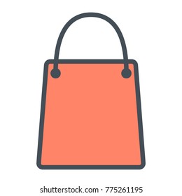 Shopping Bag Pixel Perfect Vector Thin Line Icon 48x48 Ready for 24x24 Grid for Web Graphics and Apps. Simple Minimal Pictogram