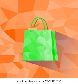 shopping bag polygon style design vector illustration