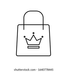 Shopping bag premium clothes vector icon line style
