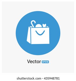 Shopping bag with purchases icon