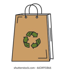 shopping bag with recycle symbol