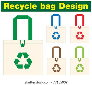 shopping bag with recycle symbol. isolated on white background. Vector illustration