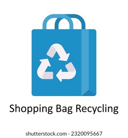 Shopping Bag Recycling Vector Flat Icon Design illustration. Nature and ecology Symbol on White background EPS 10 File