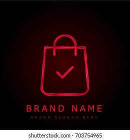 Shopping bag red chromium metallic logo