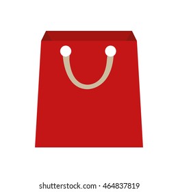 shopping bag red commerce market icon. Isolated and flat illustration. Vector graphic