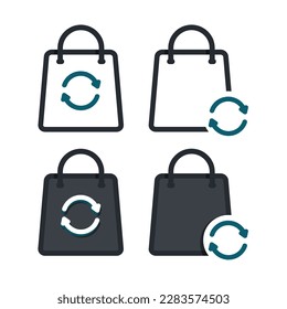 Shopping bag refresh icon. Ilustration vector