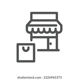 Shopping bag related icon outline and linear vector.