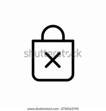 shopping bag remove icon sign vector