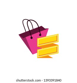 shopping bag with ribbon isolated icon