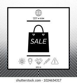 Shopping bag with the sale, discount symbol