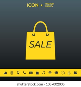 Shopping bag with the sale, discount symbol