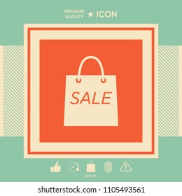 Shopping bag with the sale, discount symbol