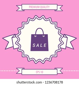 Shopping bag with the sale, discount symbol. Graphic elements for your design