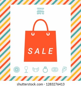 Shopping bag with the sale, discount symbol. Graphic elements for your design