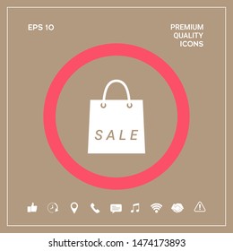 Shopping bag with the sale, discount symbol. Graphic elements for your design