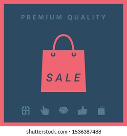 Shopping bag with the sale, discount symbol. Graphic elements for your design