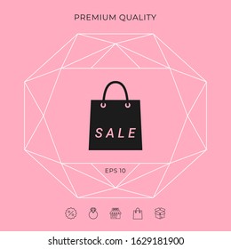 Shopping bag with the sale, discount symbol. Graphic elements for your design