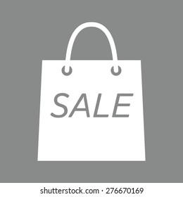 Shopping bag with the sale, discount symbol.
