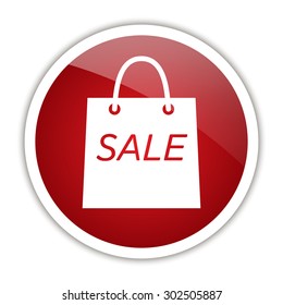 Shopping bag with the sale, discount symbol