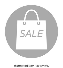 Shopping bag with the sale, discount symbol.
