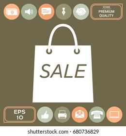 
Shopping bag with the sale, discount symbol
