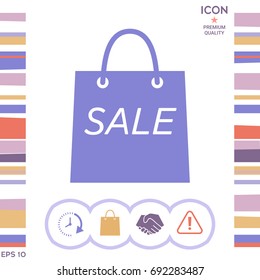 
Shopping bag with the sale, discount symbol
