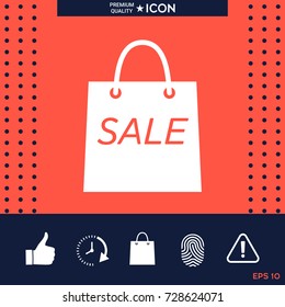 Shopping bag with the sale, discount symbol