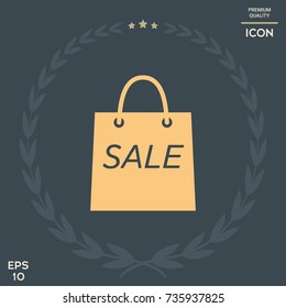Shopping bag with the sale, discount symbol