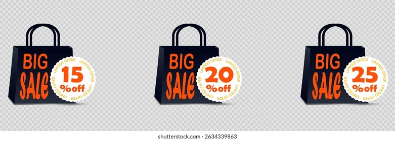 Shopping bag sale and discounts. Vector EPS10