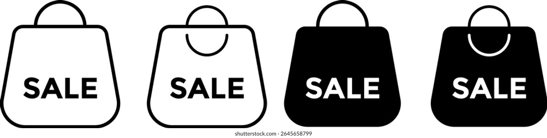 shopping bag with sale icon set. Bag symbol. Online Shop icons. paper bags sign. Gift icons

