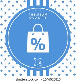 Shopping bag with the sale, percent, discount symbol. Graphic elements for your design