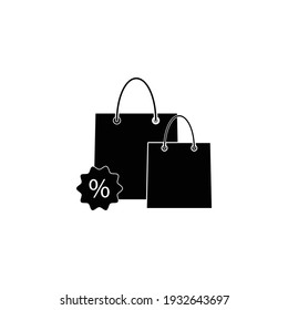 shopping bag sale vector icon