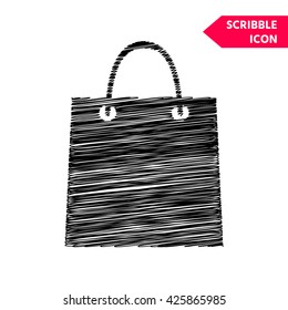 Shopping bag. Scribble icon for you design.