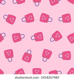 Shopping bag seamless pattern. Suitable for backgrounds, wallpapers, fabrics, textiles, wrapping papers, printed materials, and many more. Editable vector.