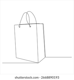 Loja de sacos de compras editável contínuo uma arte de linha