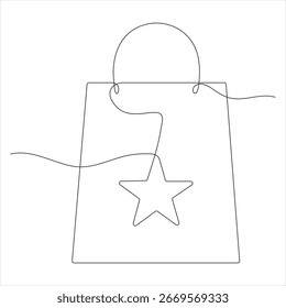 Shopping bag shop editable continuous one line art