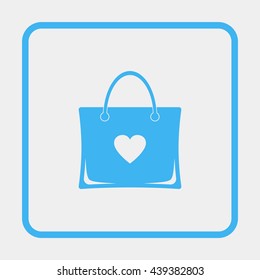 Shopping bag shop love like heart icon.