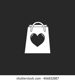 Shopping bag sign simple icon on background