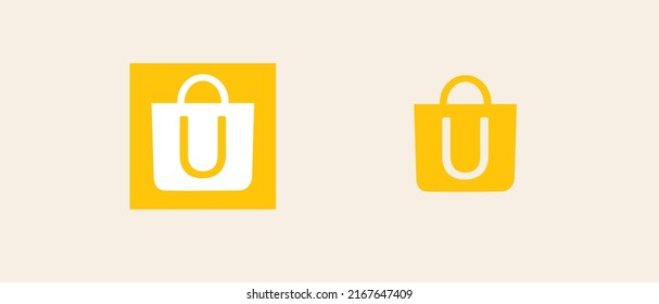 shopping bag sign symbol logo or shopping bag icon.

vector shopping bag, suitable for shopping application icons, store websites and UI UX icons.

Vector design of yellow bag icon with letter U.