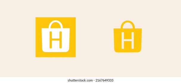 shopping bag sign symbol logo or shopping bag icon.

vector shopping bag, suitable for shopping application icons, store websites and UI UX icons.

Vector design of yellow bag icon with letter H.